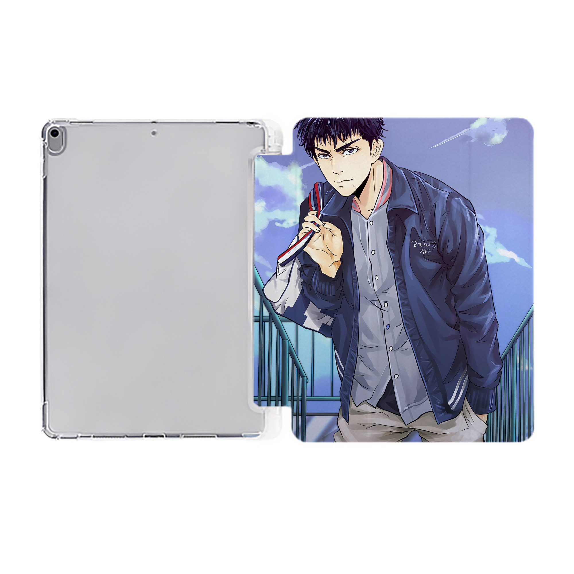 （画像用） SLAM DUNK／スラムダンク IPad ケース ペン収納付き 三つ折りスタンド PUレザー×シリコン 対応機種9.5/10.5/10.9インチ